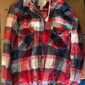 Forever 21 flannel shirt/jacket with hood